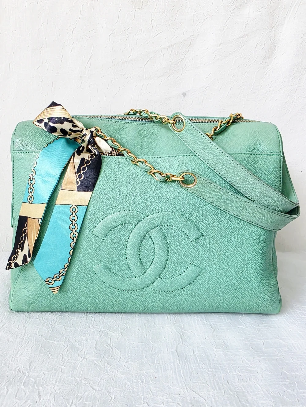 Auth Chanel CC Coco Mark Caviar Large Leather Shoulder Bag - Picture 2 of 12